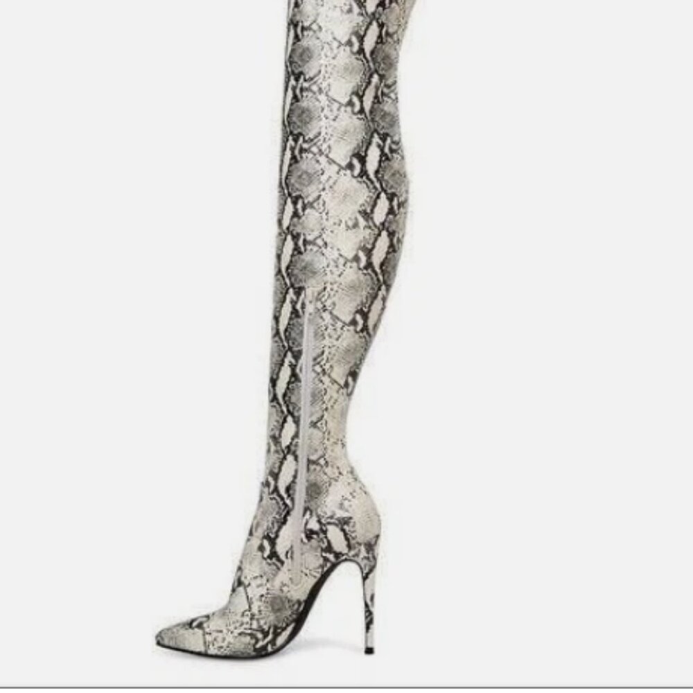 Steve Madden Snakeskin Over-the-Knee Boots - Picture 12 of 13